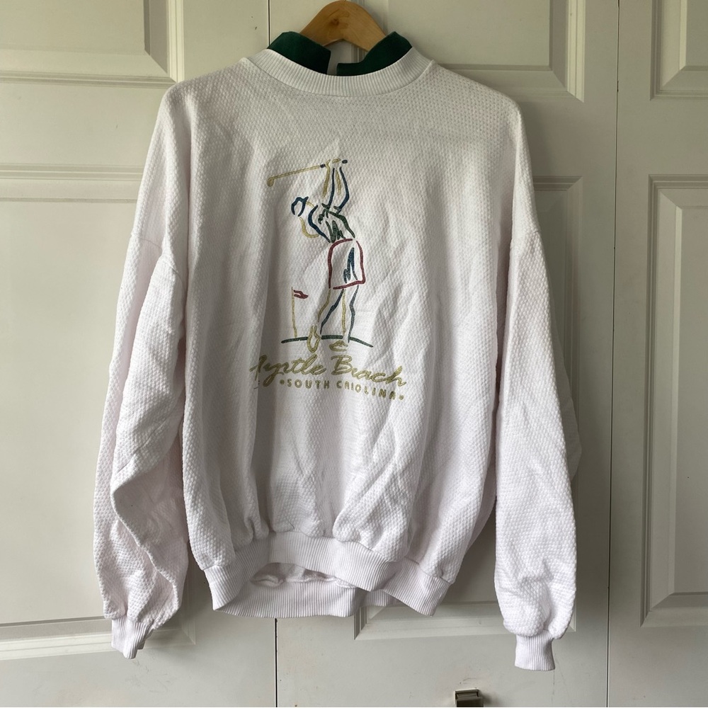 White Golf-Themed Sweater